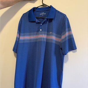 Vineyard Vines Men’s XL Performance Polo Blue Stripe Golf